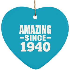 84th Birthday Amazing Since 1940 - Heart Ornament