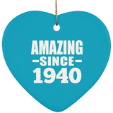 84th Birthday Amazing Since 1940 - Heart Ornament