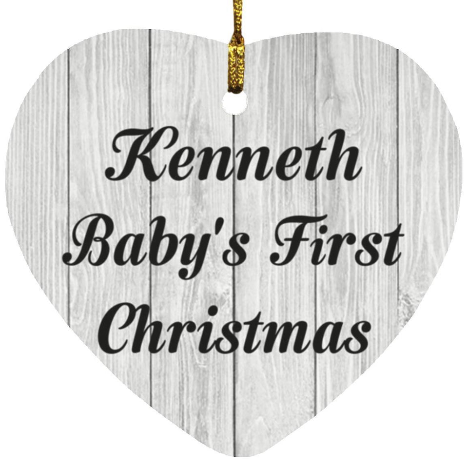 Kenneth Baby's First Christmas - Heart Ornament F