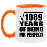 33rd Anniversary Square Root of 1089 Years of Mr Perfect - 11oz Accent Mug Orange