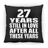 27th Anniversary 27 Years Still In Love After These Years - Throw Pillow Black