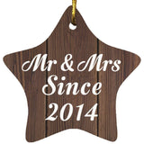 10th Anniversary Mr & Mrs Since 2014 - Star Ornament D