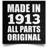 111th Birthday Made in 1913 All Parts Original - Poster Square