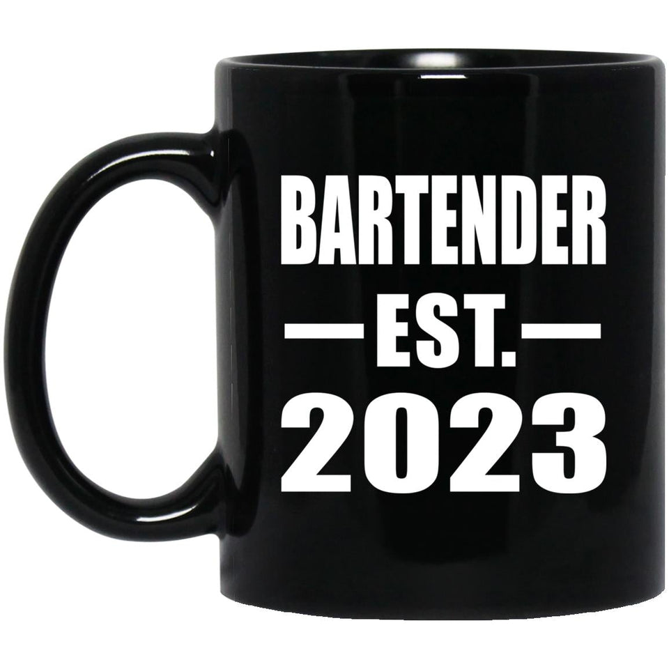 Bartender Established EST. 2023 - 11oz Coffee Mug Black