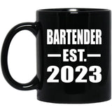 Bartender Established EST. 2023 - 11oz Coffee Mug Black