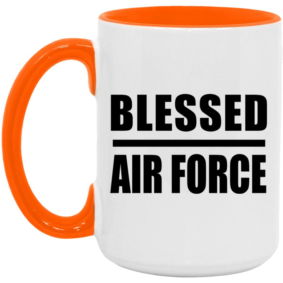 Blessed Air Force - 15oz Accent Mug Orange