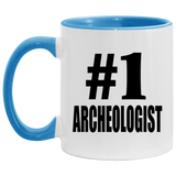 Number One #1 Archeologist - 11oz Accent Mug Blue