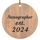 Stenographer Established Est. 2024 - Circle Ornament C