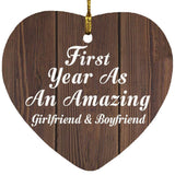 First Year As An Amazing Girlfriend & Boyfriend - Heart Ornament D