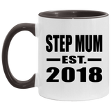 Step Mum Established EST. 2018 - 11oz Accent Mug Black