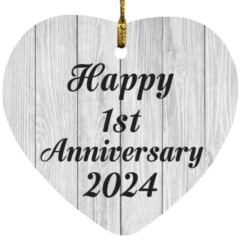 Happy 1st Anniversary 2024 - Heart Ornament F