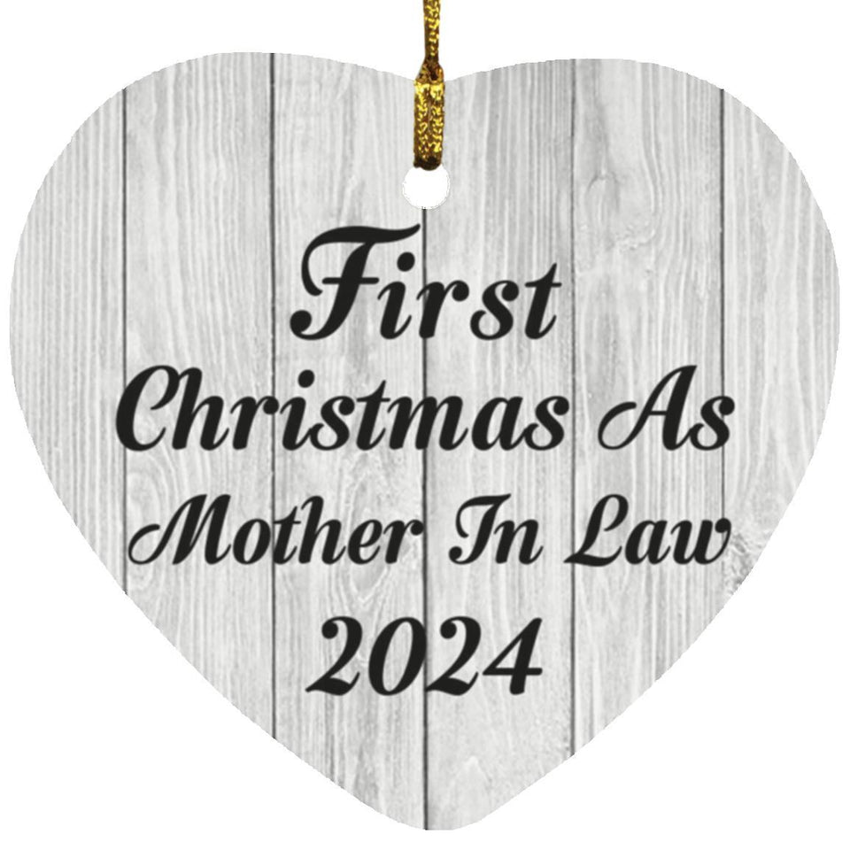 First Christmas As Mother In Law 2024 - Heart Ornament F