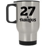 27th Birthday 27 & Fabulous - Silver Travel Mug