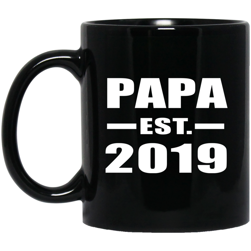Papa Established EST. 2019 - 11oz Coffee Mug Black