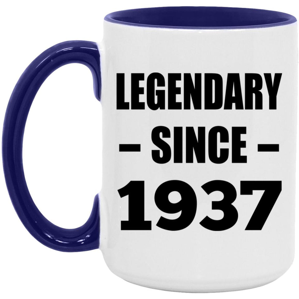 87th Birthday Legendary Since 1937 - 15oz Accent Mug Purple