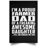 Proud Farmer Dad Of Awesome Daughter - Poster Portrait