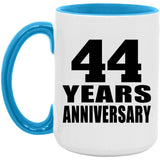 44th Anniversary 44 Years - 15oz Accent Mug Blue