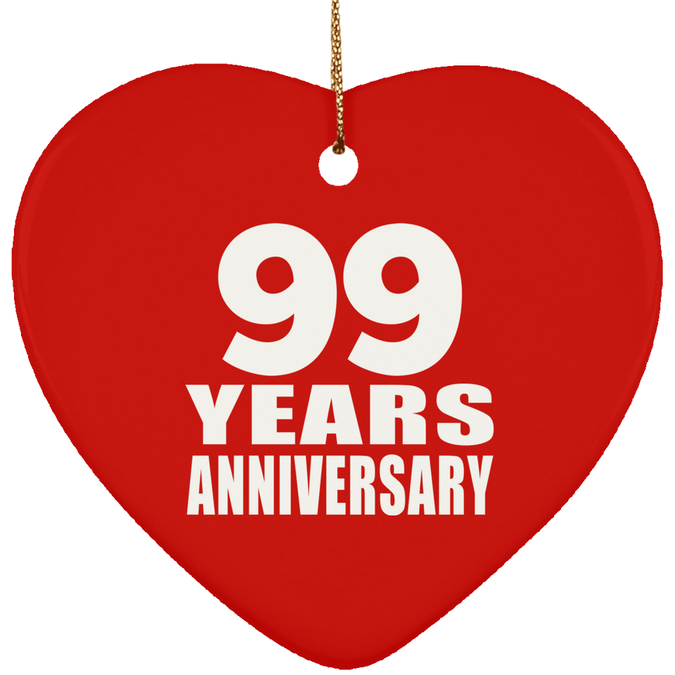 99th Anniversary 99 Years - Heart Ornament