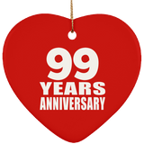99th Anniversary 99 Years - Heart Ornament
