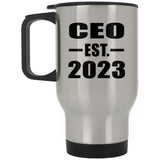 CEO Established EST. 2023 - Silver Travel Mug