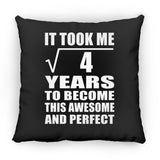 2nd Birthday Took Square Root of 4 Years To Awesome - Throw Pillow Black