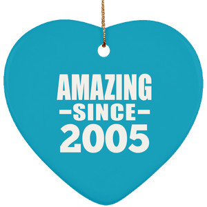 19th Birthday Amazing Since 2005 - Heart Ornament