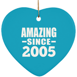 19th Birthday Amazing Since 2005 - Heart Ornament