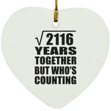46th Anniversary Square Root of 2116 Years Who's Counting - Heart Ornament
