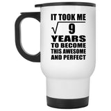 3rd Birthday Took Square Root of 9 Years To Awesome - White Travel Mug