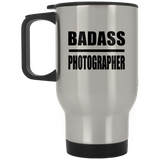 Badass Photographer - Silver Travel Mug