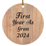 First Year As Gran 2024 - Circle Ornament C