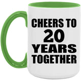 20th Anniversary Cheers To 20 Years Together - 15oz Accent Mug Green