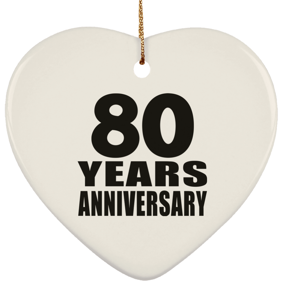80th Anniversary 80 Years - Heart Ornament
