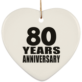 80th Anniversary 80 Years - Heart Ornament