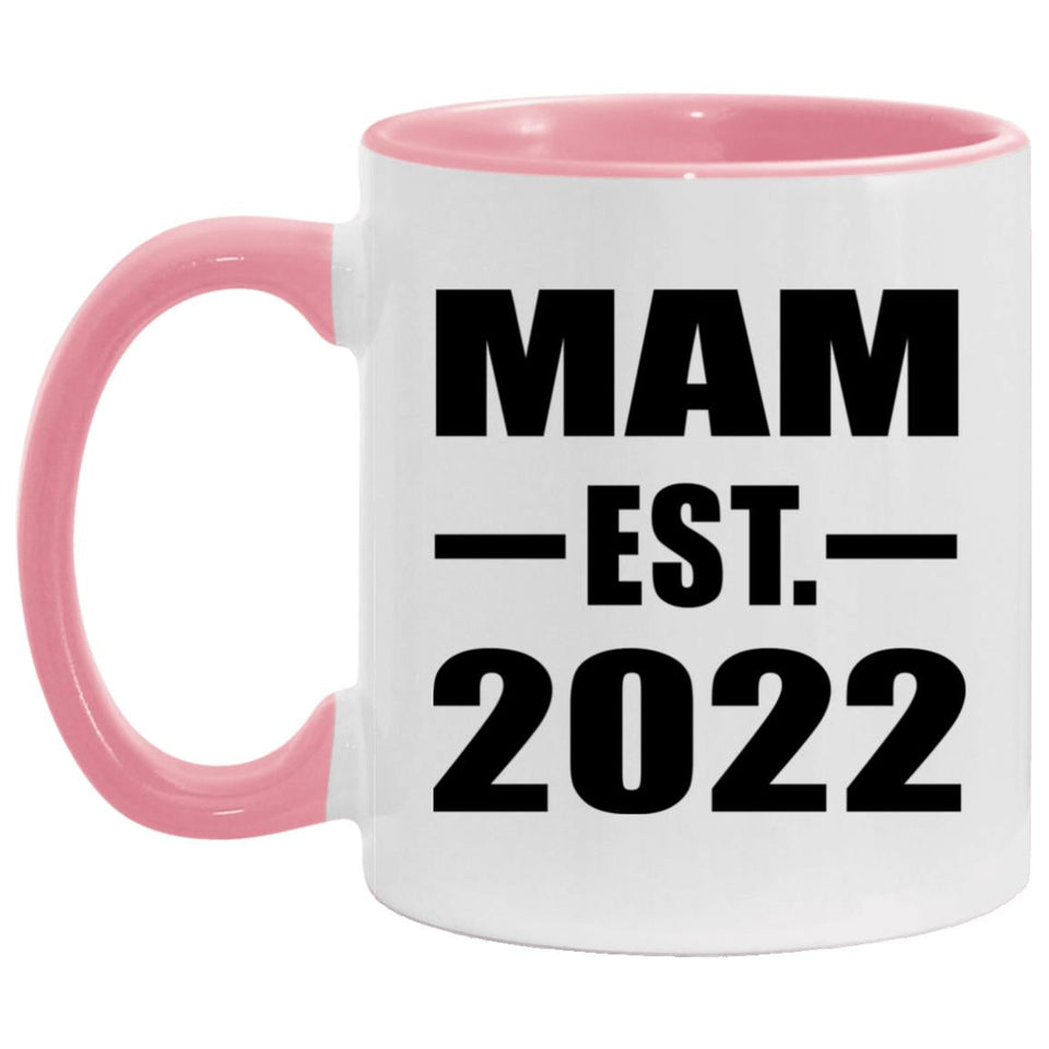 Mam Established EST. 2022 - 11oz Accent Mug Pink
