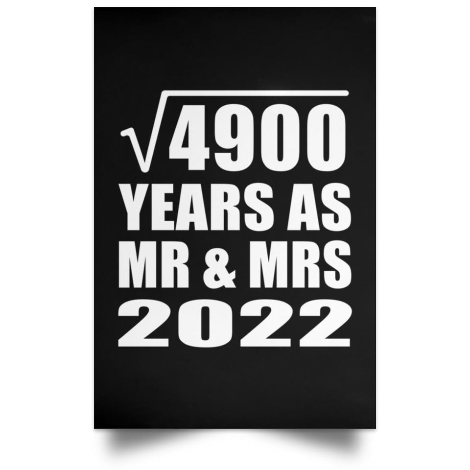 70th Anniversary Square Root of 4900 Years As Mr & Mrs 2022 - Poster Portrait