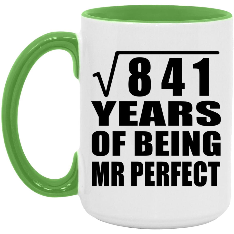 29th Anniversary Square Root of 841 Years of Mr Perfect - 15oz Accent Mug Green