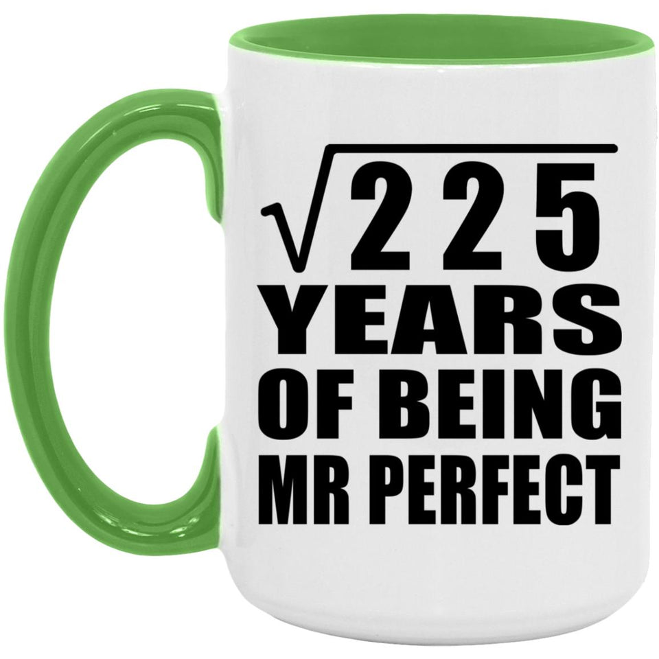 15th Anniversary Square Root of 225 Years of Mr Perfect - 15oz Accent Mug Green