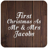 First Christmas As Mr & Mrs Jacobs - Drink Coaster D
