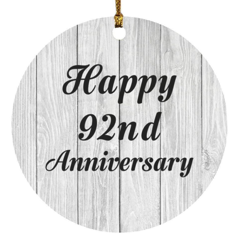 Happy 92nd Anniversary - Circle Ornament F