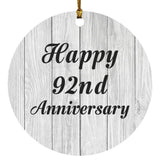 Happy 92nd Anniversary - Circle Ornament F