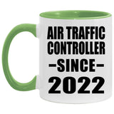Air Traffic Controller Since 2022 - 11oz Accent Mug Green