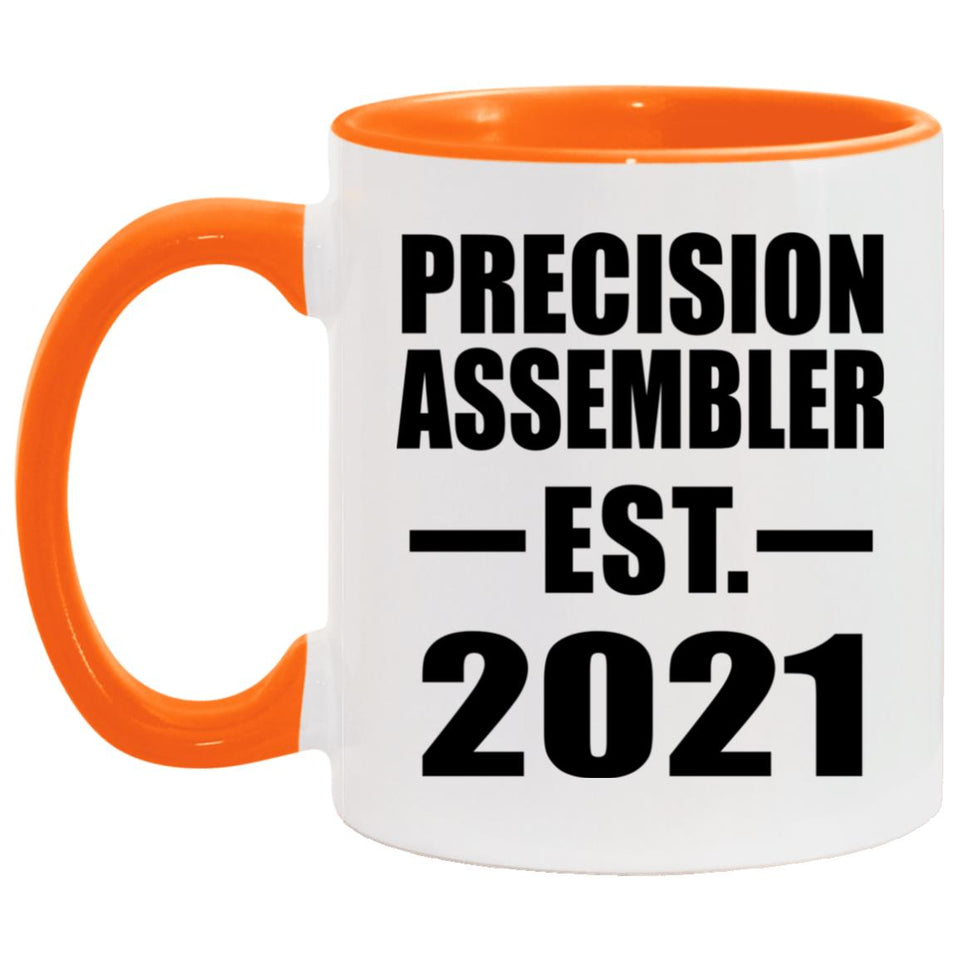 Precision Assembler Established EST. 2021 - 11oz Accent Mug Orange