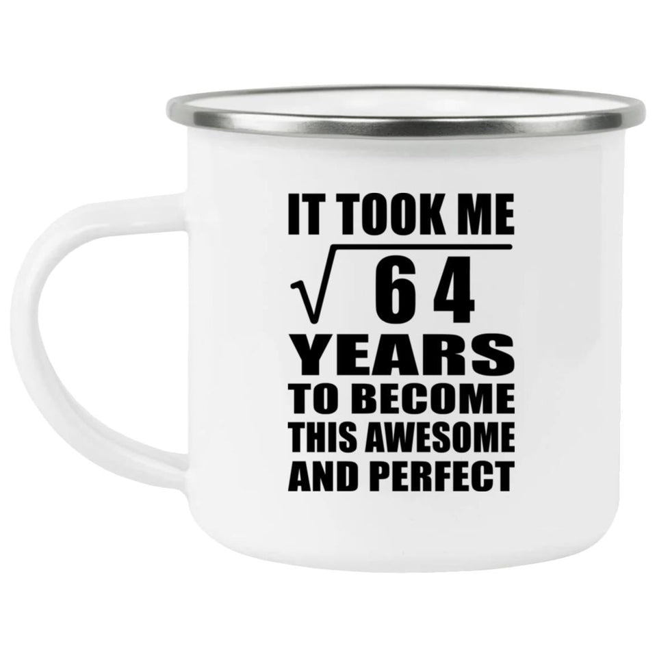 8th Birthday Took Square Root of 64 Years To Awesome - 12oz Camping Mug