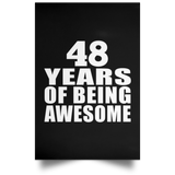 48th Birthday 48 Years Of Being Awesome - Poster Portrait