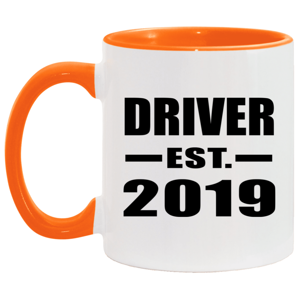 Driver Established EST. 2019 - 11oz Accent Mug Orange