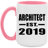 Architect Established EST. 2019 - 15oz Accent Mug Pink