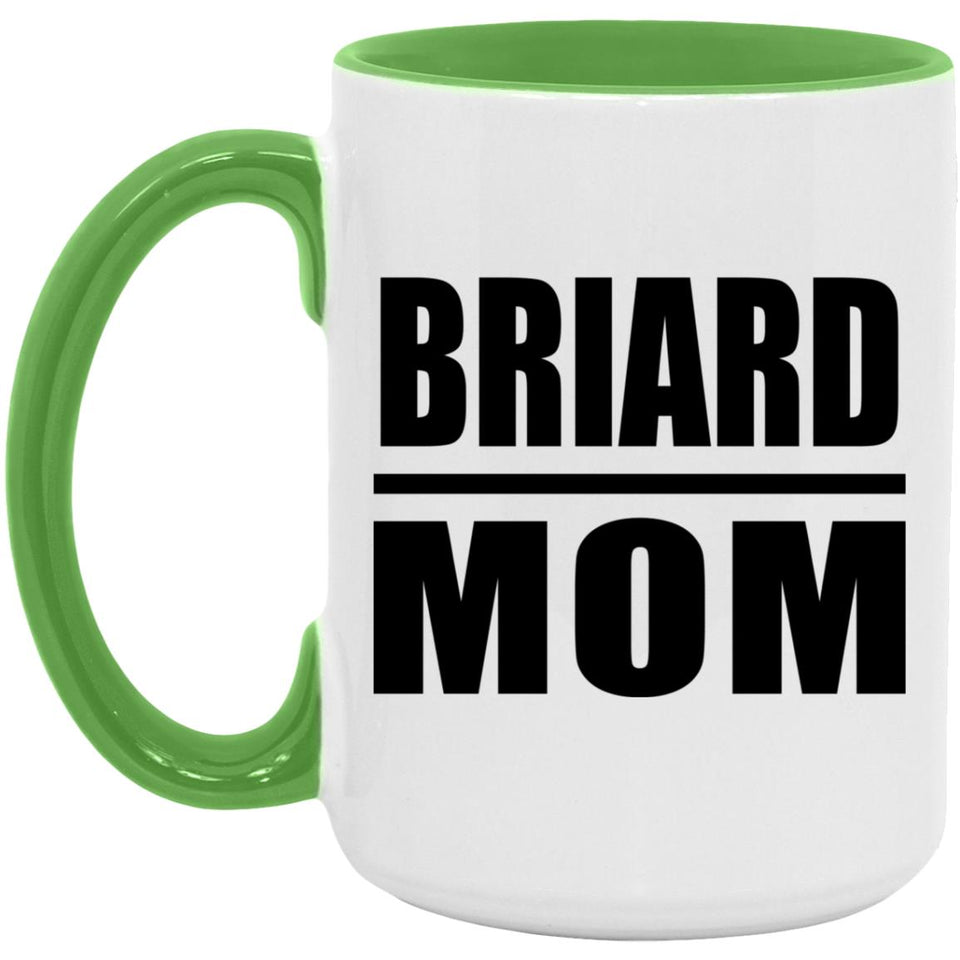 Briard Mom - 15oz Accent Mug Green