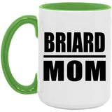 Briard Mom - 15oz Accent Mug Green