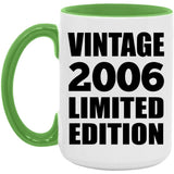 18th Birthday Vintage 2006 Limited Edition - 15oz Accent Mug Green